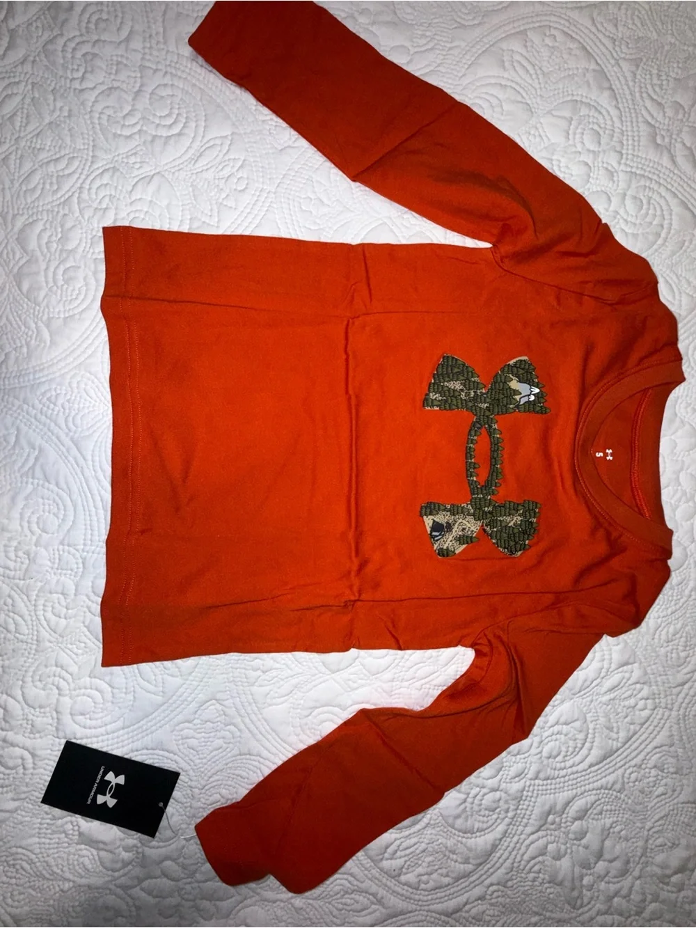 Under Armour Boys Orange Tee with Green Camo Joggers